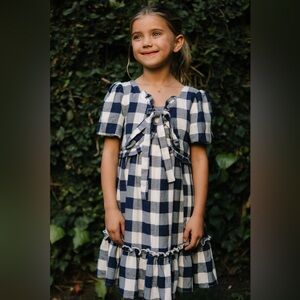 3T Ivy City Co Navy Gingham Picnic Dress